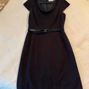Calvin Klein Black Midi Dress with Belt